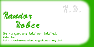 nandor wober business card